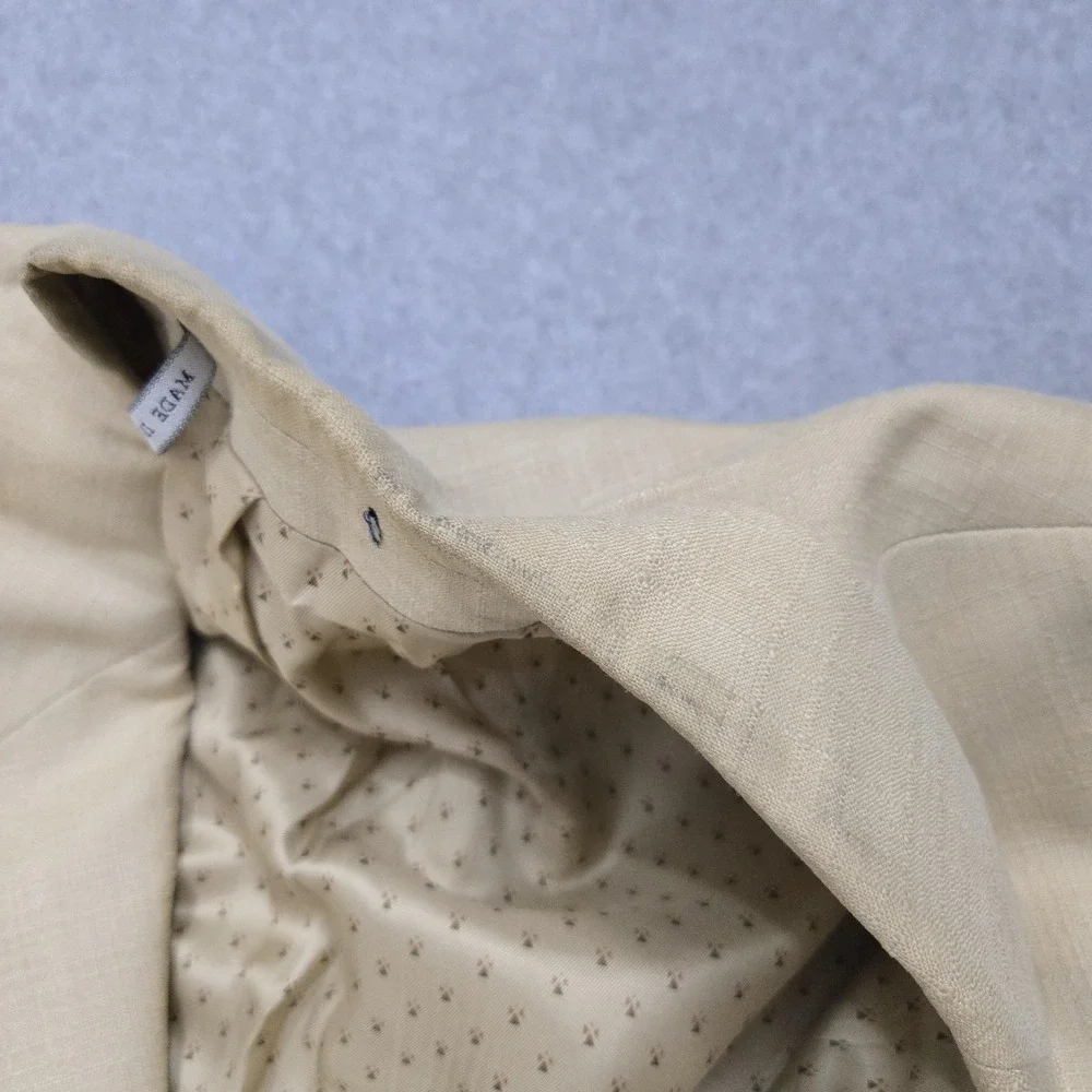 Ralph Lauren Blazer Mens 44‎ Long Beige Linen Silk Blend Black Label Sport Coat
